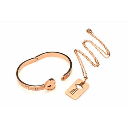 Geknoopte Sluiting Armband en Sleutelhanger Ketting - Roségoud - Afbeelding 6