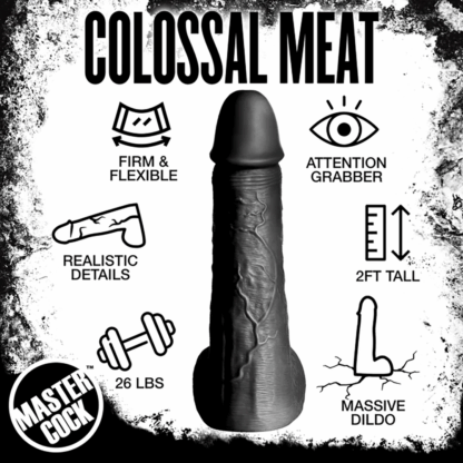 Moby Super Dildo - 2 ft / 60 cm - Zwart - Afbeelding 5
