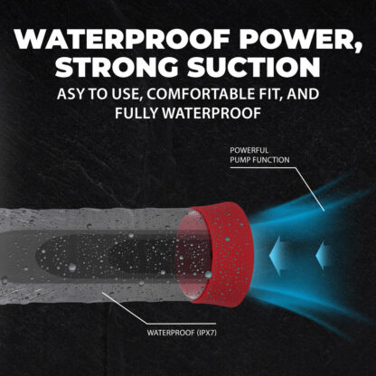 CyberPulse - Automatische Waterdichte Penis Pomp - Metallic Rood - Afbeelding 5