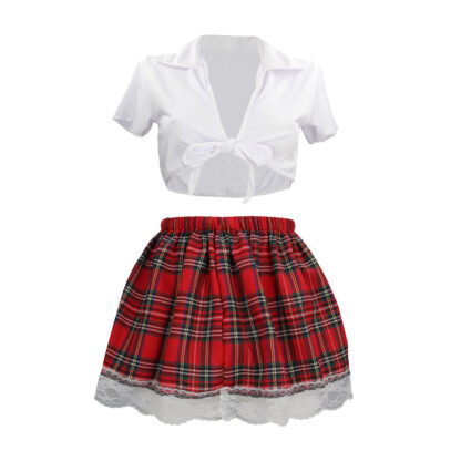 Schoolgirl Kostuum - S/M - Wit - Afbeelding 5