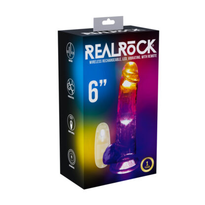 LED Vibrerende Rechte Penis met Ballen - 6 / 15 cm - Transparant - Afbeelding 2