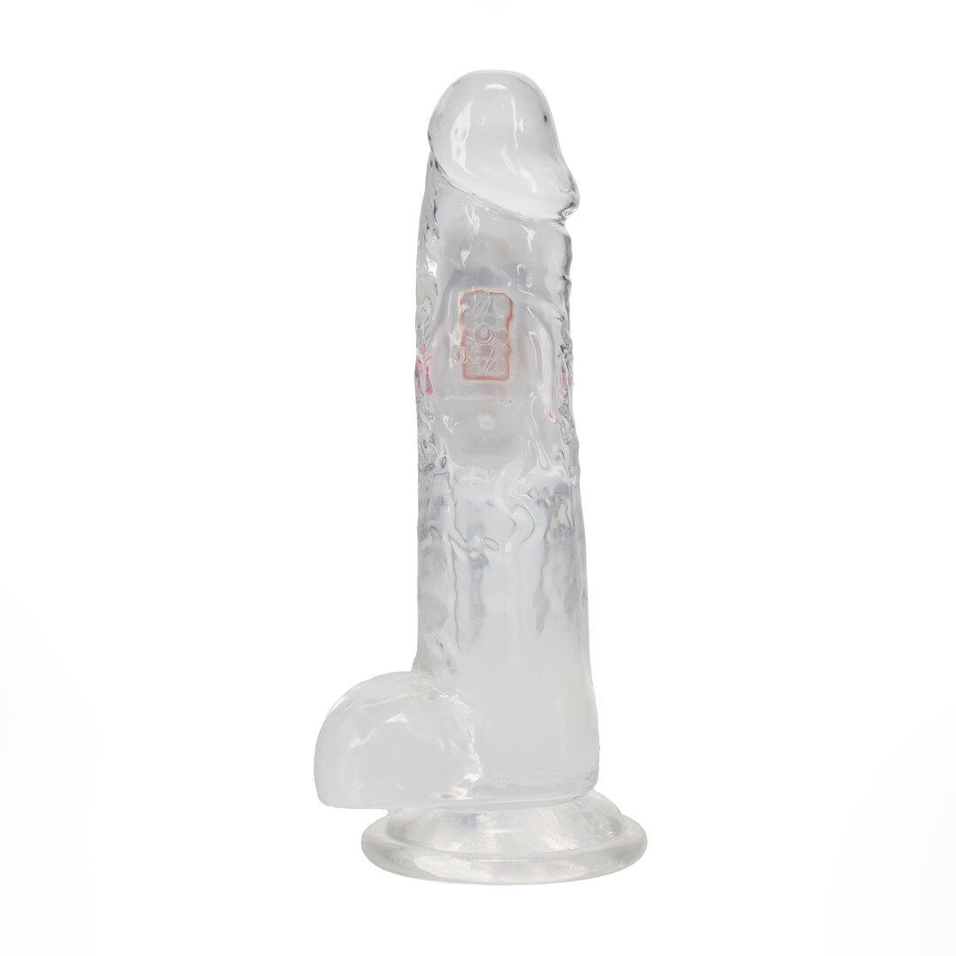 LED Vibrerende Rechte Penis met Ballen - 20 cm - Transparant - Afbeelding 3