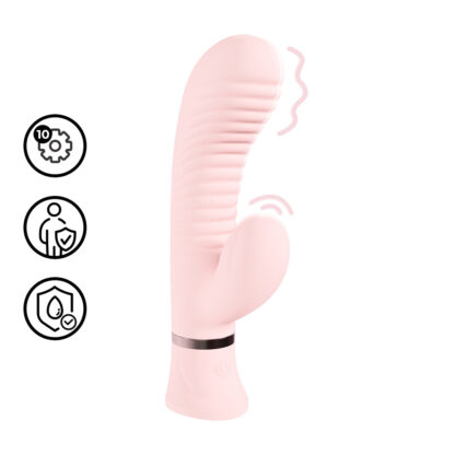 Mystique - Geribbelde Konijnen Vibrator - Roze - Afbeelding 6