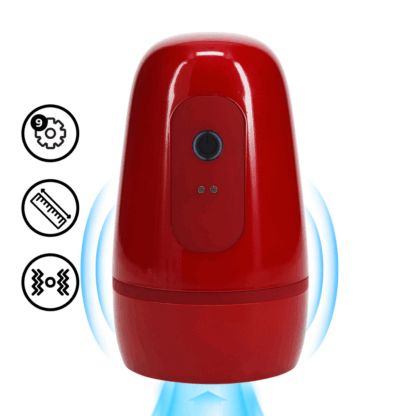 Pulsar - Negatieve Druk Zuig- en Trillingsmasturbator Pomp - Metallic Rood - Afbeelding 4