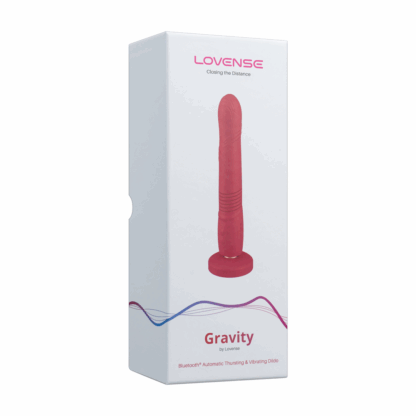 Gravity - App-gestuurde Automatische Duw- en Vibrerende Dildo - Rood - Afbeelding 2