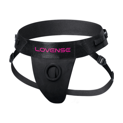 Strapless Harnas voor Lapis Dubbel Eind Vibrerende Strap-on - Zwart/Roze - Afbeelding 5