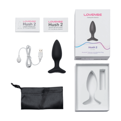 Hush 2 - App-bestuurde Vibrerende Buttplug - 1,5 / 3,8 cm - Zwart - Afbeelding 5