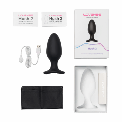 Hush 2 - App-bestuurde Vibrerende Anale Plug - 2,25 / 5,7 cm - Zwart - Afbeelding 5