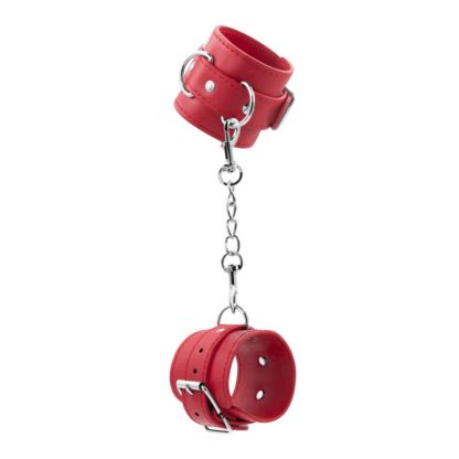 Bondage Love - Leren Handboeien - Rood - Afbeelding 6