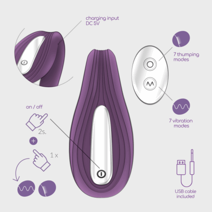Pleasuriser - Rechargeable Vibrator with Waterbased Lubricant - 1.7 fl oz / 50 ml - Purple - Afbeelding 6