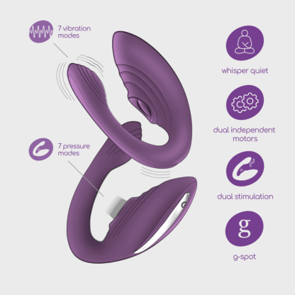 Pleasuriser - Rechargeable Vibrator with Waterbased Lubricant - 1.7 fl oz / 50 ml - Purple - Afbeelding 7