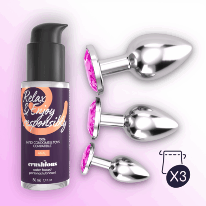 Bijou - Anal Wet Train Trio - 3 Jewel Plugs - Roze - Afbeelding 7