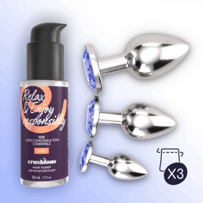 Bijou - Anal Wet Train Trio - 3 Jewel Plugs - Blauw - Afbeelding 7