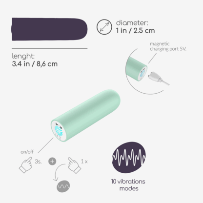 Quackers - USB Oplaadbare Vibrerende Bullet - Muntgroen - Afbeelding 7