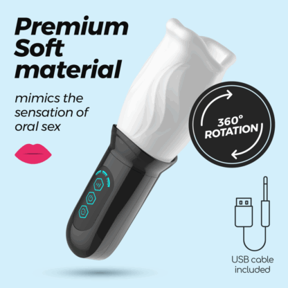 Fellatrix - Draaibare Mond Masturbator - Wit - Afbeelding 6