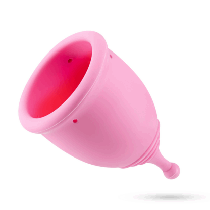 Minerva - Menstruatiecups met Zak en Speelgoedreiniger - S en L - Roze - Afbeelding 3