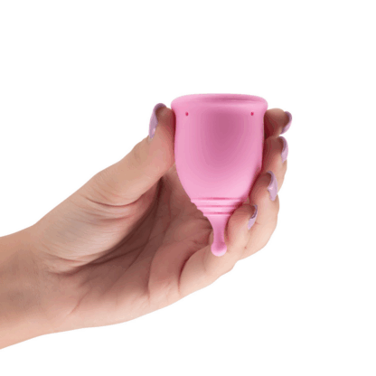 Minerva - Menstruatiecups met Zak en Speelgoedreiniger - S en L - Roze - Afbeelding 7