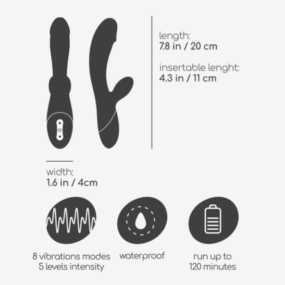 Dare Dong - Oplaadbare Konijnen Vibrator - Rood - Afbeelding 6