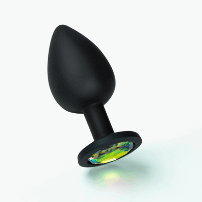 Camileo - Anale Plug met Vier Verwisselbare Edelstenen - Klein - Zwart - Afbeelding 5