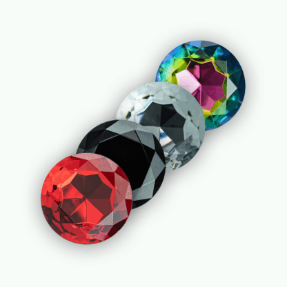 Camileo - Anale Plug met Vier Verwisselbare Edelstenen - Medium - Zwart - Afbeelding 3