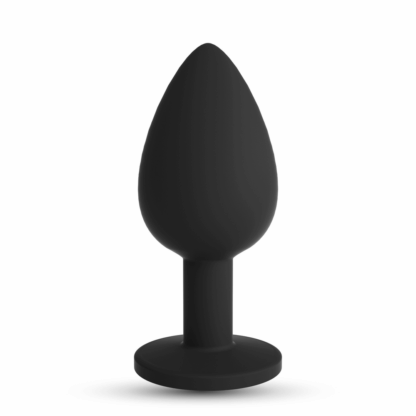 Camileo - Anale Plug met Vier Verwisselbare Edelstenen - Medium - Zwart - Afbeelding 4