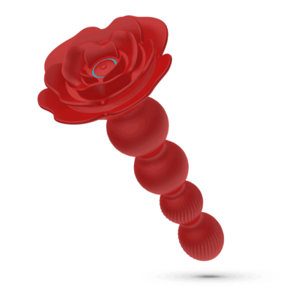 Rosaline - Draaibare Anale Rozenplug met Afstandsbediening - Rood - Afbeelding 3