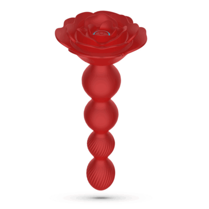 Rosaline - Draaibare Anale Rozenplug met Afstandsbediening - Rood - Afbeelding 4