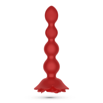 Rosaline - Draaibare Anale Rozenplug met Afstandsbediening - Rood - Afbeelding 5