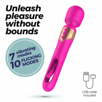 Big Ben - Dual Wand Massager met Flicker - Roze - Afbeelding 6