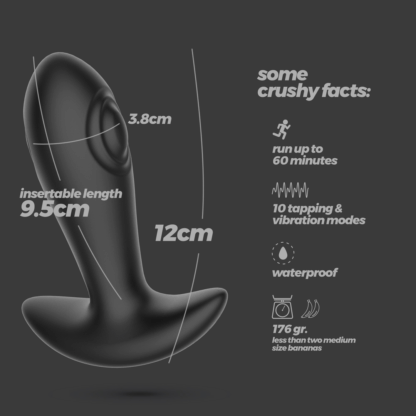 Octo - Tapping Anale Plug met Afstandsbediening - Zwart - Afbeelding 6