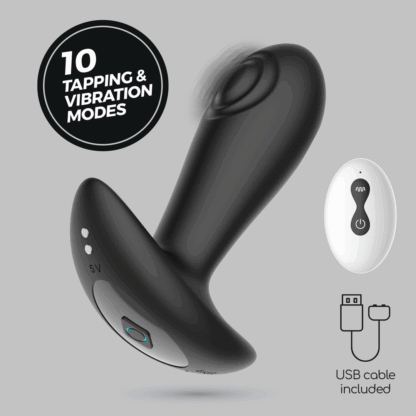 Octo - Tapping Anale Plug met Afstandsbediening - Zwart - Afbeelding 7