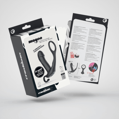 Magoo - Vibrerende en Duwende Prostaatmassager met Cockring en Afstandsbediening - Zwart - Afbeelding 2