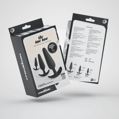 Tic Tac Toe - Anale Plug Trainingsset - Zwart - Afbeelding 2