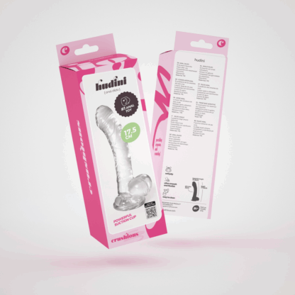 Hudini - Jelly Flexibele Anale Dildo - 6,9/ 17,5 cm - Doorzichtig - Afbeelding 2