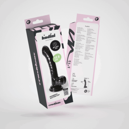 Hudini - Jelly Flexibele Anale Dildo - 6,9/ 17,5 cm - Zwart - Afbeelding 2