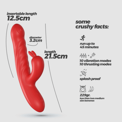 Lapin - Duwende Konijnen Vibrator - Rood - Afbeelding 6