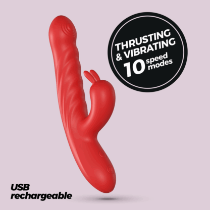 Lapin - Duwende Konijnen Vibrator - Rood - Afbeelding 7