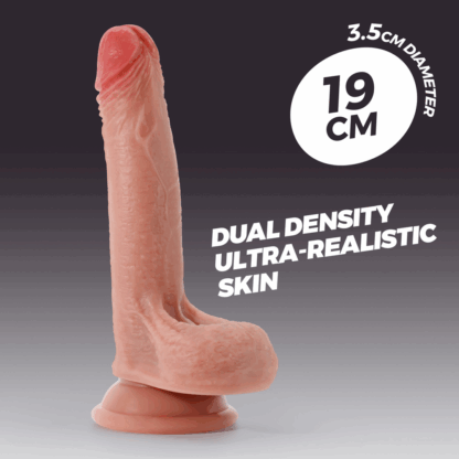 Inviktus - Vloeibare Silicoen Dildo - 7 / 19 cm - Vleeskleur - Afbeelding 7