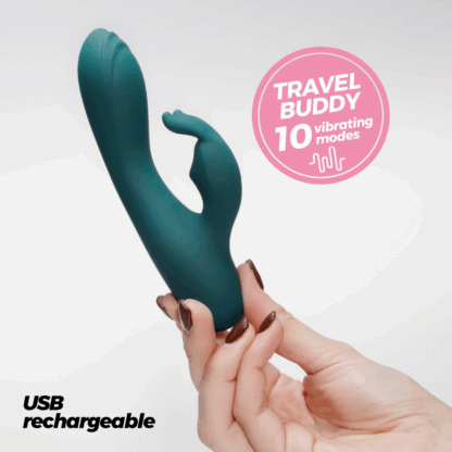 Lola - Mini Konijn Vibrator - Smaragd - Afbeelding 6