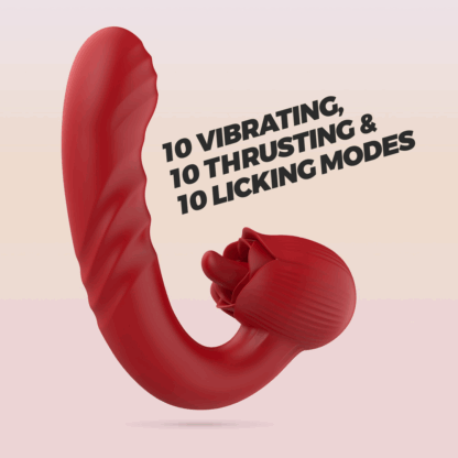 Osiria - Duwende en Likkende Rozen Vibrator - Rood - Afbeelding 7
