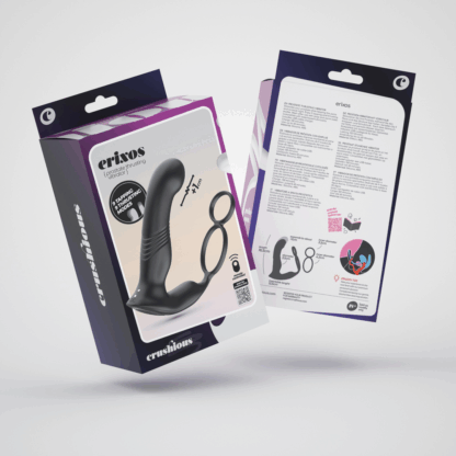 Erixos - Vibrerende Prostaatmassager met Balriem en Cockring - Zwart - Afbeelding 2