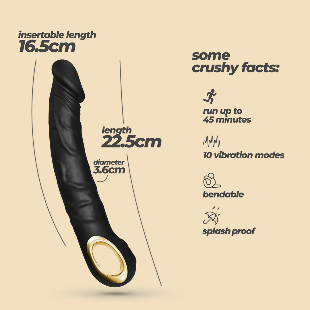 Magnus Bend - Realistische Flexibele Vibrator - Zwart - Afbeelding 6