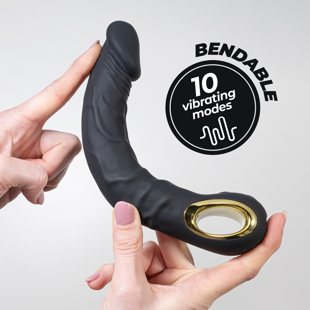 Magnus Bend - Realistische Flexibele Vibrator - Zwart - Afbeelding 7