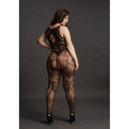 Criss Cross Neck Bodystocking - Plus Size - Afbeelding 6