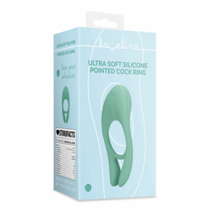 Ultra Soft Silicone Pointed Cock Ring - Blauw Gras - Afbeelding 2
