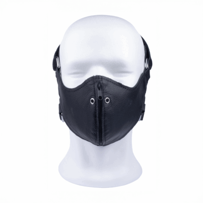 Leren Masker met Rits - Zwart - Afbeelding 4