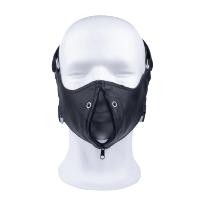 Leren Masker met Rits - Zwart - Afbeelding 5