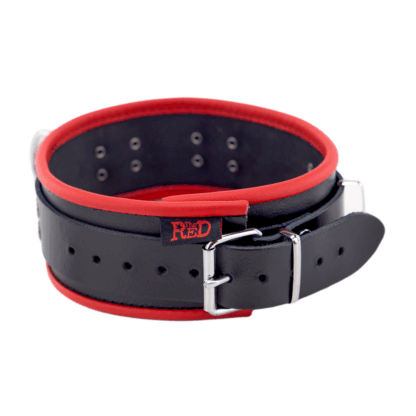 Leren Ketting 3 D Ringen - Rood/Zwart - Afbeelding 2