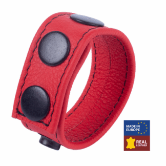 Cocky - Verstelbare Leren Cockring - Rood