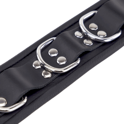 Leren Ketting 3 D Ringen - Zwart - Afbeelding 5